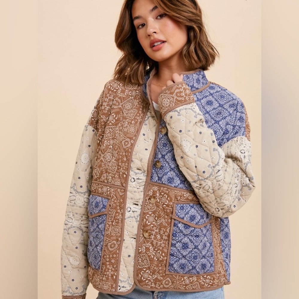 In Loom Bandana Print Quilted Jacket